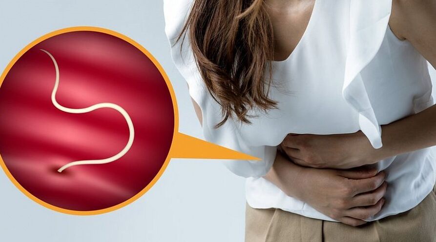 Infection du corps humain par les helminthes.